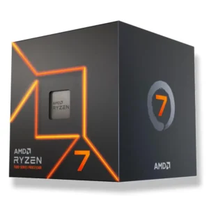 Front angle view of the AMD Ryzen 7 7700 7000 Series processor retail box.