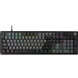 Full top-down view of the Corsair K70 Core RGB mechanical gaming keyboard in black.