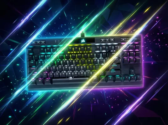Corsair K70 RGB TKL Champion Series tenkeyless mechanical gaming keyboard with PBT double-shot keycaps.