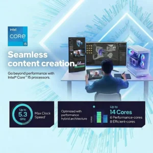 Intel Core i5-14600K processor specs for video editing and 3D rendering.