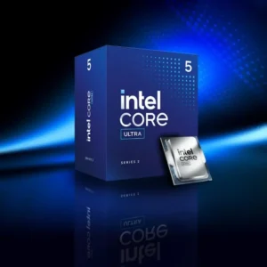 Intel Core Ultra 5 Series 2 retail packaging with the processor chip.