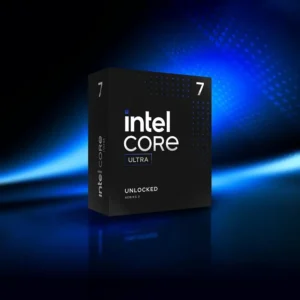 Retail packaging box for the Intel Core Ultra 7 Unlocked Series 2 processor.
