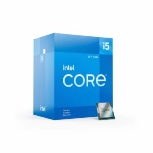 Intel Core i5-12400F 12th Gen processor box isolated on a white background.