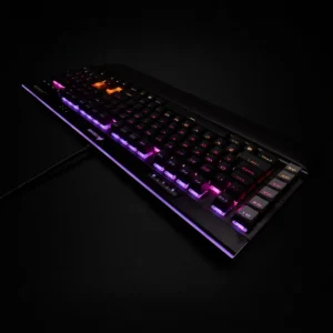 side profile of corsair k95 xt keyboard with lightedge illumination