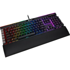corsair k95 platinum rgb xt with cushioned leatherette palm rest