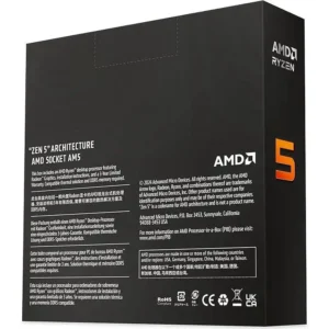Back of AMD Ryzen 5 9600X Box with Zen 5 Specs and AM5 Socket Info