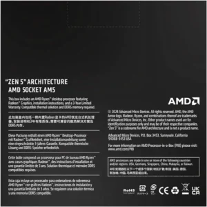 Technical Specifications and Compliance Logos on Ryzen 5 9600X Box
