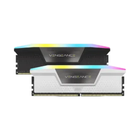 Comparison of Corsair Vengeance RGB DDR5 memory modules in black and white finishes