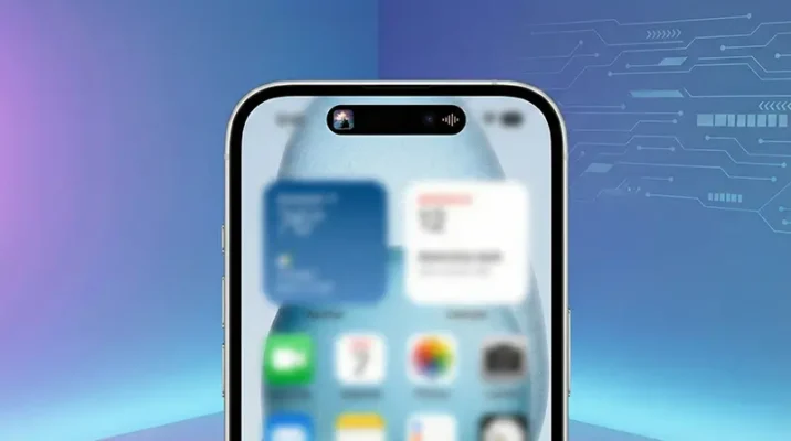 Close-up render of the iPhone 17e screen featuring the new Dynamic Island notch replacement.