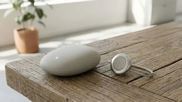 White smooth minimalist product design representing the Jony Ive LoveFrom design philosophy for the new AI device.