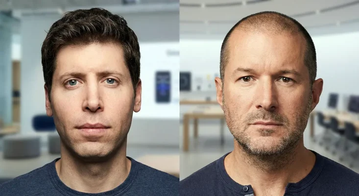 Sam Altman and Jony Ive side by side representing the OpenAI Jony Ive device collaboration for 2026.