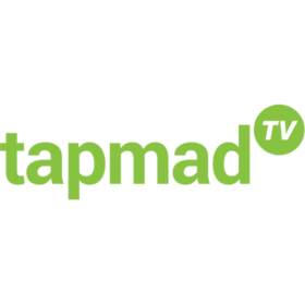 Tapmad TV logo, a premium OTT platform for ad-free live cricket.