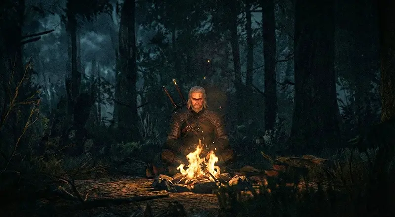 Conceptual visualization of the confidential Witcher 3 Swan Song expansion report and CDPR insider leaks.