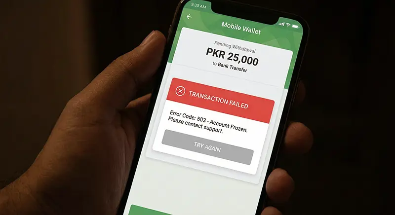 JazzCash and Easypaisa transaction failed error message on mobile