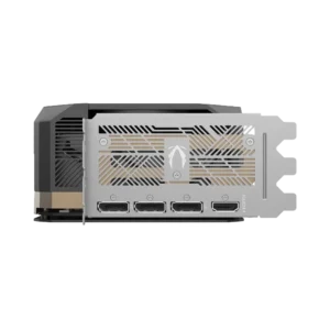 Rear I/O bracket of the ZOTAC GAMING GeForce RTX 5090 SOLID OC showing DisplayPort and HDMI connectors.