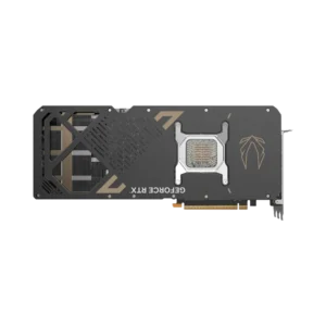 Full rear view of the ZOTAC GAMING GeForce RTX 5090 SOLID OC showing the complete metal backplate design.