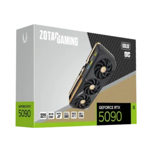 Retail packaging box for the ZOTAC GAMING GeForce RTX 5090 SOLID OC.