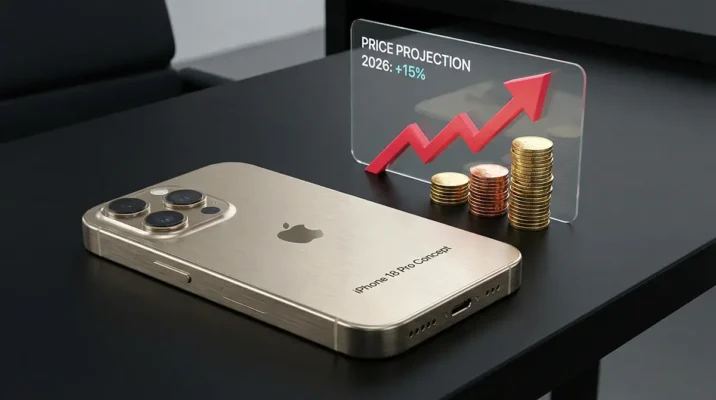 Concept render of Apple iPhone 18 Pro Max showing price increase due to AI technology demand