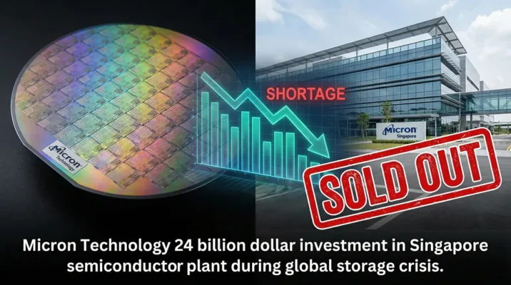 Micron Technology 24 billion dollar investment in Singapore semiconductor plant during global storage crisis.