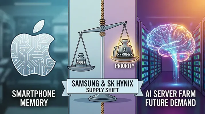 Samsung and SK Hynix prioritizing AI server memory over smartphone DRAM supply for Apple