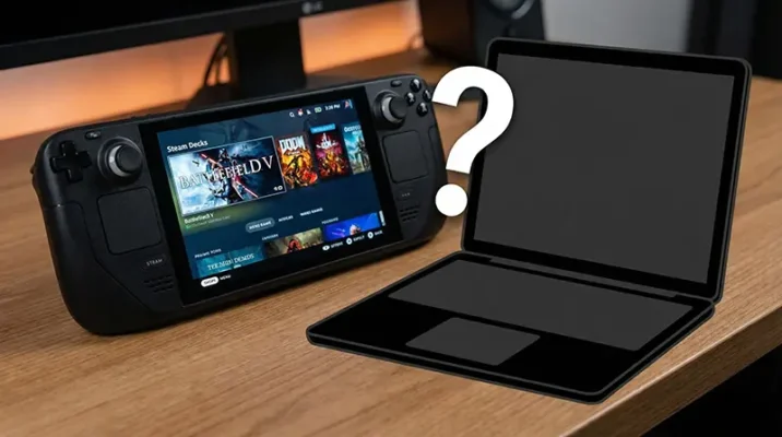 Steam Deck and ROG Ally handheld gaming devices powered by AMD Ryzen AI processors.