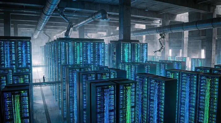 Massive enterprise artificial intelligence data center consuming the global supply of DDR5 memory and NVIDIA GPUs.