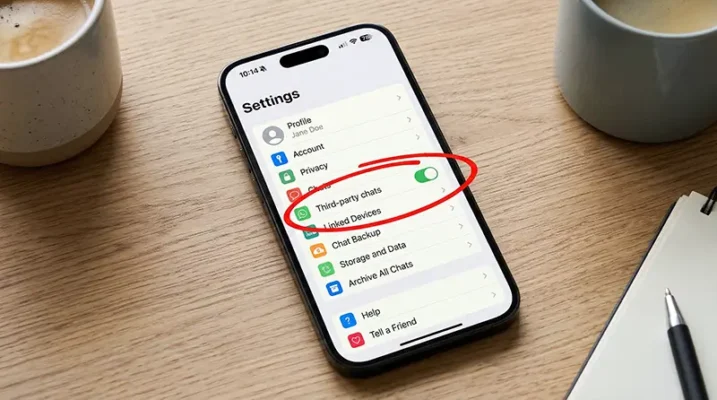 WhatsApp Breaks the Wall: Message Other Apps Seamlessly 8 Smartphone UI mockup showing how to enable the WhatsApp separate inbox for third-party chats in the settings menu.