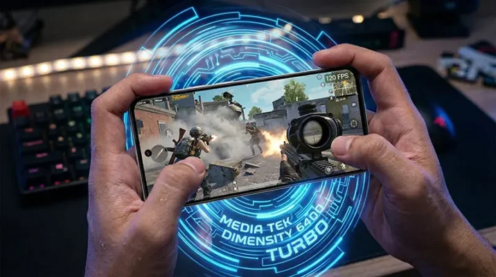 User playing a heavy mobile game on the Realme 16 5G, highlighting the vibrant 120Hz AMOLED display and smooth performance.